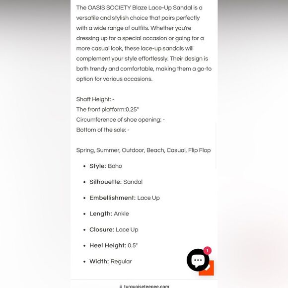 NWOT Oasis Society Blaze Lace Up Sandal in Brown Size 7.5 - Picture 5 of 11